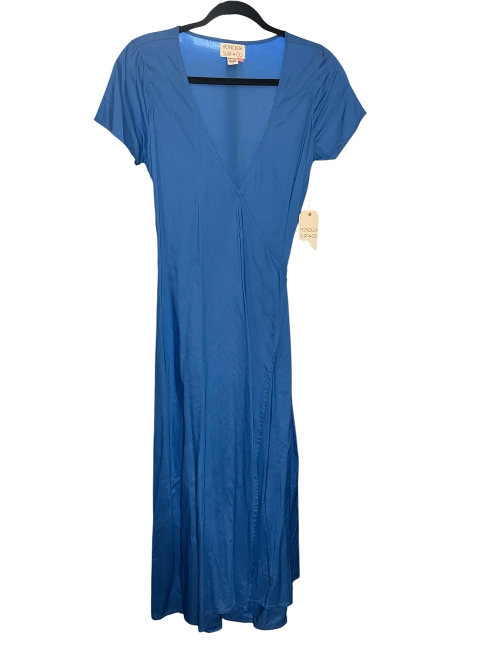 Blue Maxi Dress - V-Neck Wrap Style